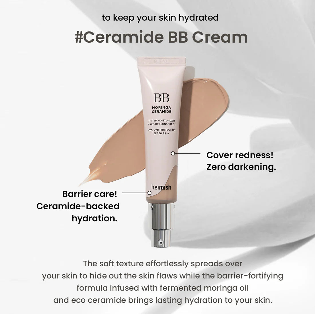 Moringa Ceramide BB Cream SPF30 PA++ (6 shades)