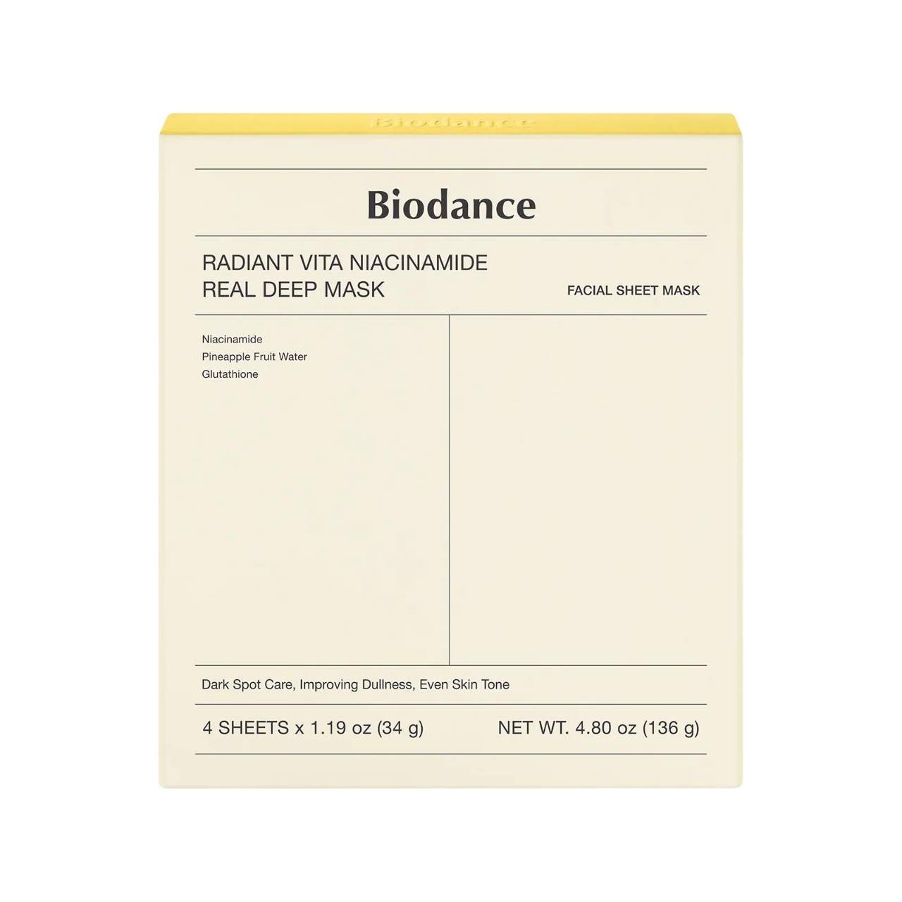Radiant Vita Niacinamide Real Deep Mask 4pc