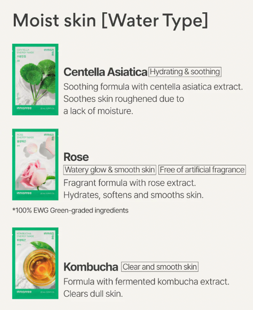 Energy Sheet Masks (10 types)