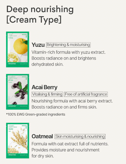 Energy Sheet Masks (10 types)