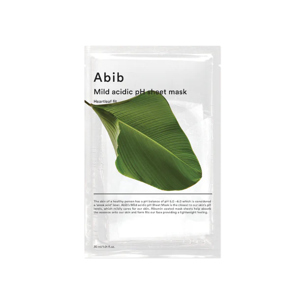 Mild acidic pH sheet mask Heartleaf fit 1pc