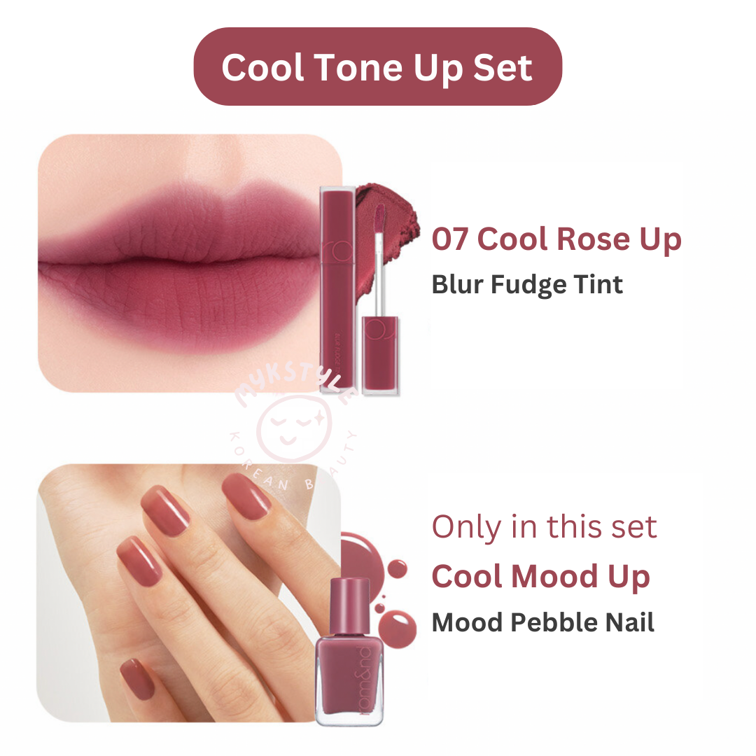 Cool Rose Up Set 2pc (Blur Fudge Tint + Mood Pebble Nail)