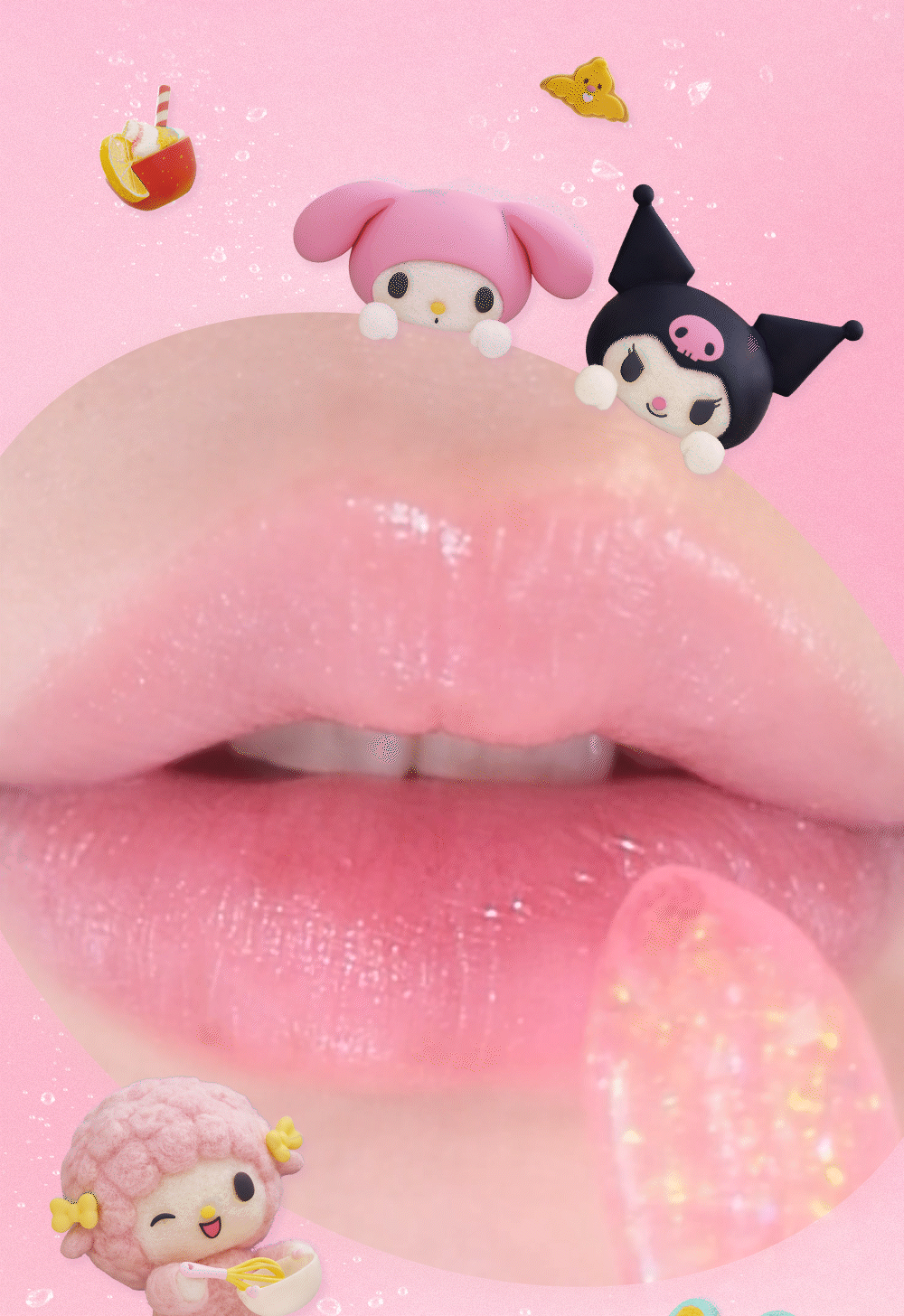 [My Melody & Kuromi Edition] Sparkle Soda Lip Balm (2 shades)
