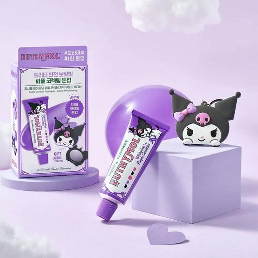 [Euthymol x Kuromi] Whitening Purple Corrector Toothpaste + Kuromi Mirror