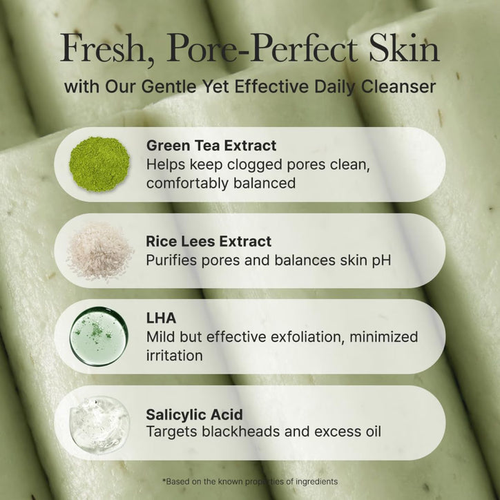 Green Tea + LHA Deep Pore Rice Cake Cleanser