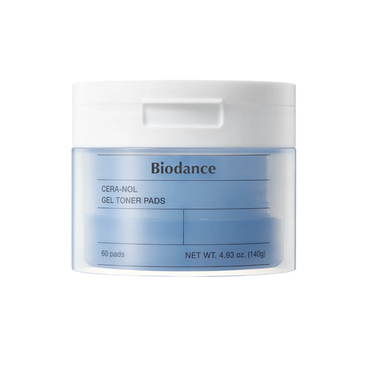 Biodance Cera-Nol Gel Toner Pads packaging on a white background