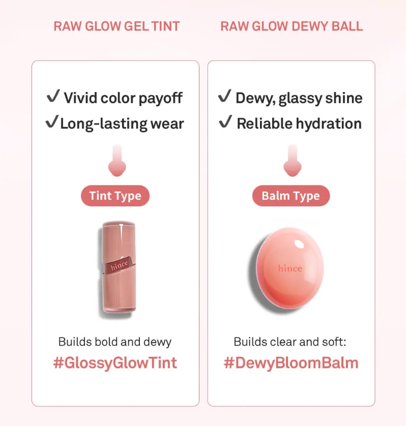 Hince Raw Glow Gel Tint + Raw Glow Dewy Ball Keyring Set 2pc