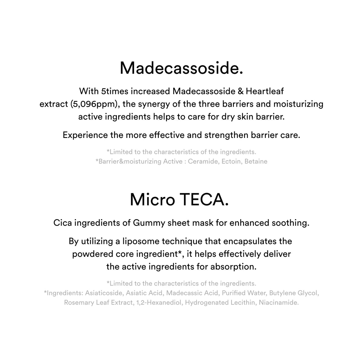 Gummy Madecassoside Sticker Sheet Mask